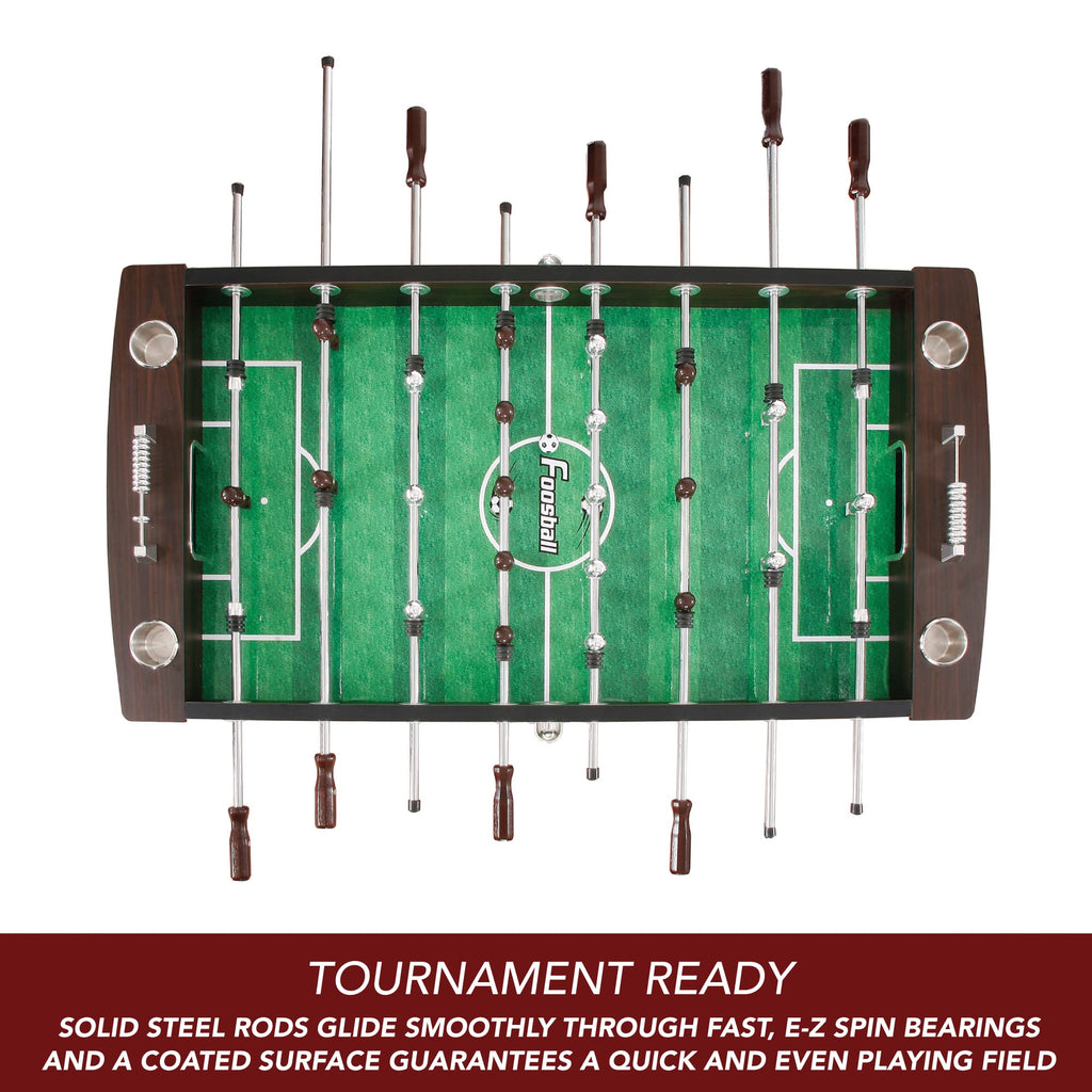 Hathaway 56-Inch Primo Foosball Table, Family Soccer Game With Wood Grain Finish, Analog Scoring And Free Accessories