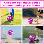 Size 4 Soccer Ball Glitter - Kids Aged 4-6 6-8 8-12 Outdoors Sports Training Ball Recreation Playing Ball Teens Girls Children Y