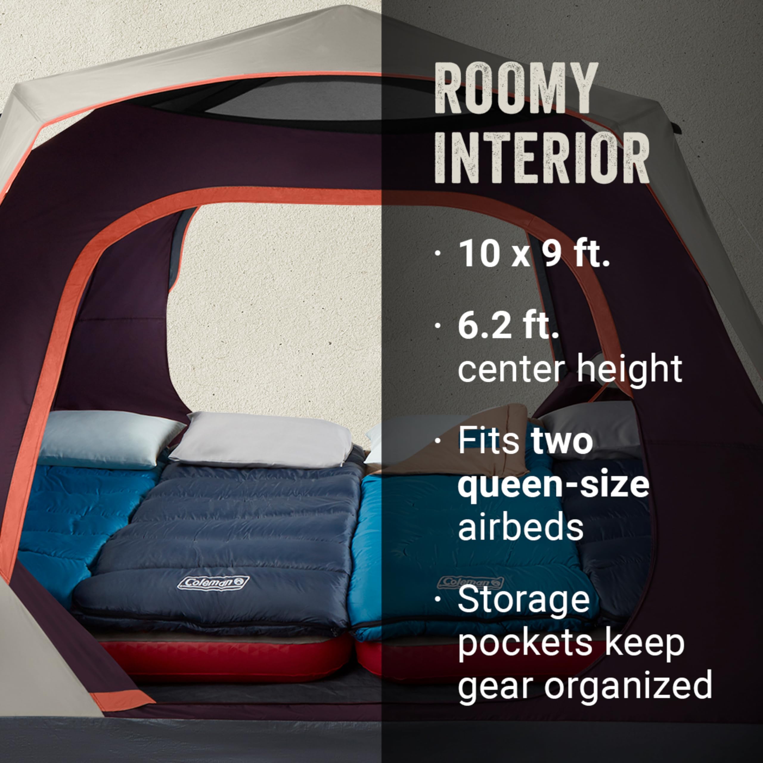 Coleman Skylodge 6-Person Instant Camping Tent, Blackberry