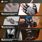 Simari Breathable Workout Gloves For Men Women, Padded Weight Lifting Gloves With Wrist Wraps Support, Full Palm Protection, Gri