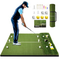 5X4Ft Golf Mat With Ball Tray, Thickened Dual-Turf Golf Hitting Mat With Alignment Lines For Indoor & Outdoor Use, Golf Practice