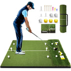 5X4Ft Golf Mat With Ball Tray, Thickened Dual-Turf Golf Hitting Mat With Alignment Lines For Indoor & Outdoor Use, Golf Practice