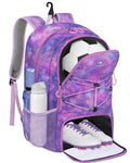 MATEIN Soccer Bags for Girls, Water Resistant Soccer Backpack with Ball & Ventilated Shoe Compartment, Basketball Bag with Breat