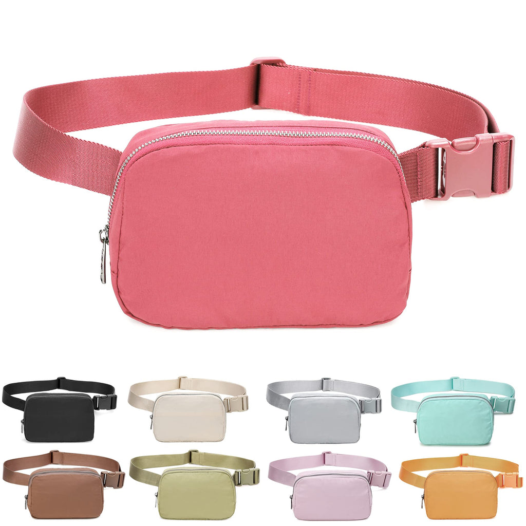 Fanny Belt Bag Waist Pack Crossbody Bags Bum Bag For Running Hiking Travel Workout Adjustable Strap For Women-Watermelon Red