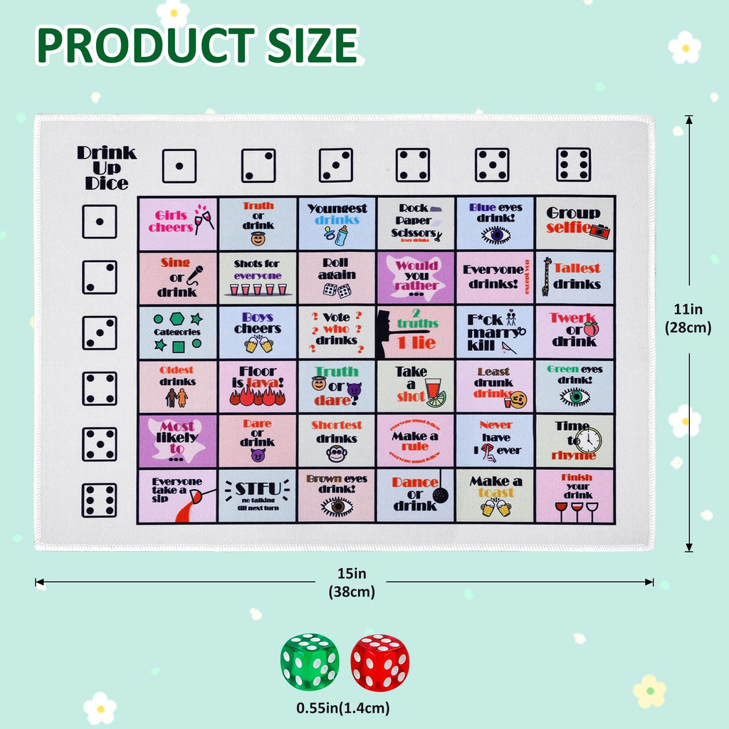 Fofeadm Drinking Games for Adults, Rubber Mat Drinking Board Game, Funny Party Interactive Drinking Games for Game Night, Birthd