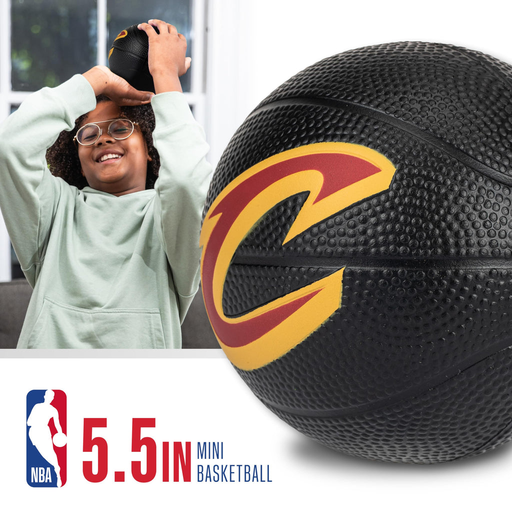 Franklin Sports Nba Cleveland Cavaliers Mini Foam Basketball - Kids 5.5'' Inch Toy Basketball For Over The Door + Mini Indoor Ho