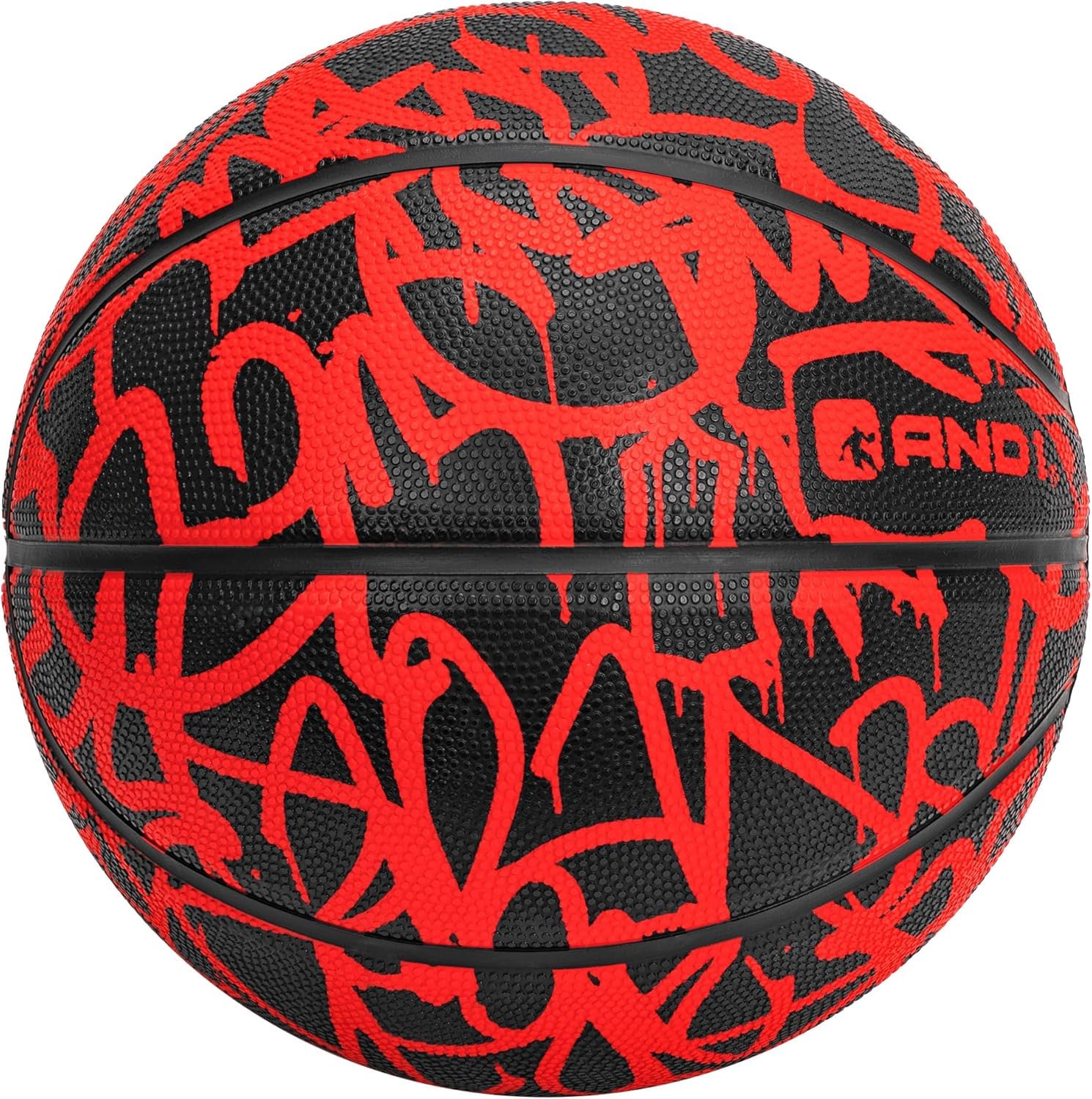 AND1 Fantom Graffiti Rubber Basketball: Official Regulation Size 7 (29.5 inches) - Deep Channel Construction Streetball, Made fo