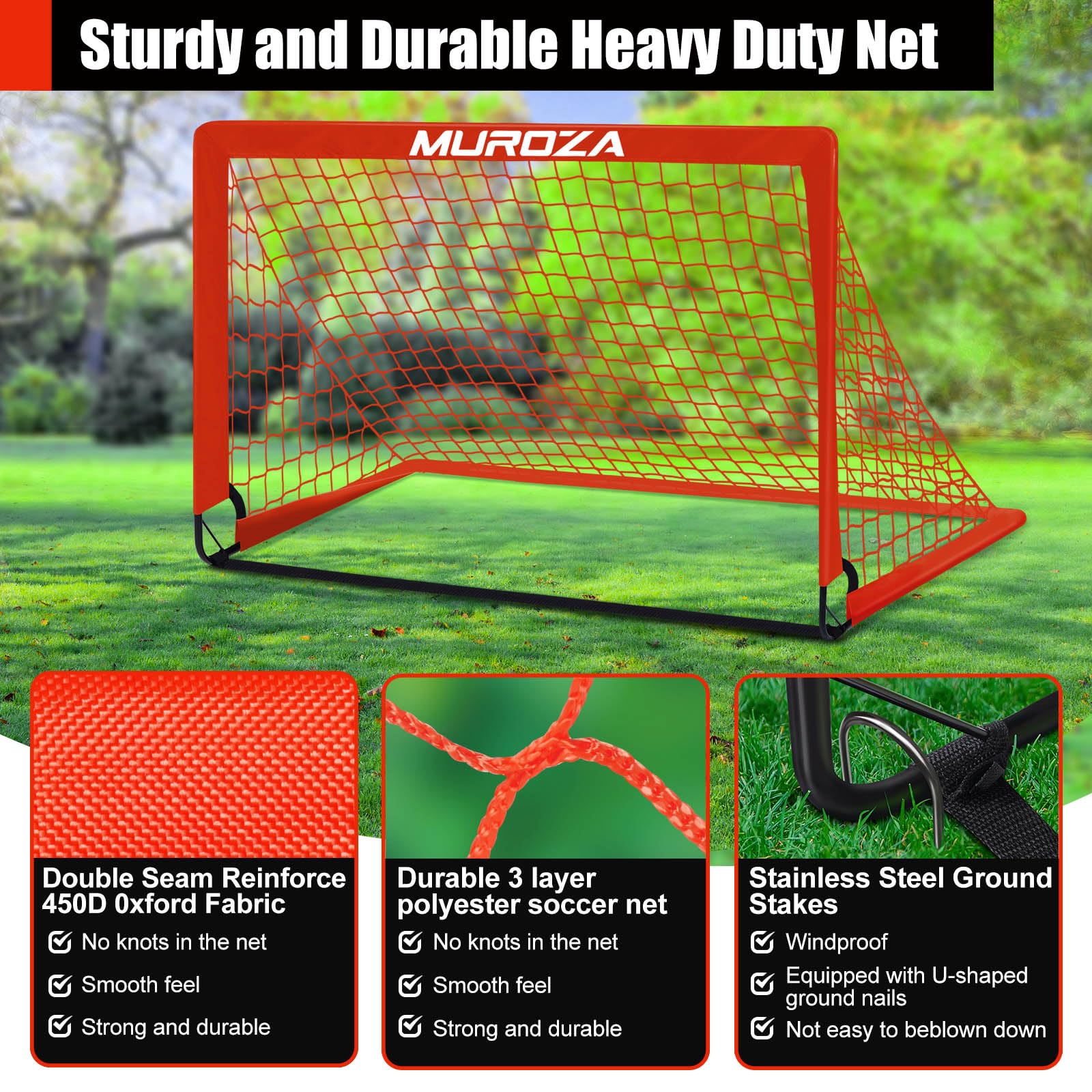 Kids Soccer Goals For Backyard Set, 2 Pack Of 6X4 Ft Portable Pop Up Soccer Nets With Soccer Ball, Agility Ladder, Cones, Comple