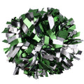Metallic Cheerleader Cheerleading Pom Poms 6 inch 1 Pair (Kelly Green/Silver)