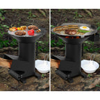 Onlyfire Outdoor Living 3-In-1 Camp Rocket Stove With 14.5 Cooking Grate, 18 Griddle And Cooktop, Portable Wood Burning Camping
