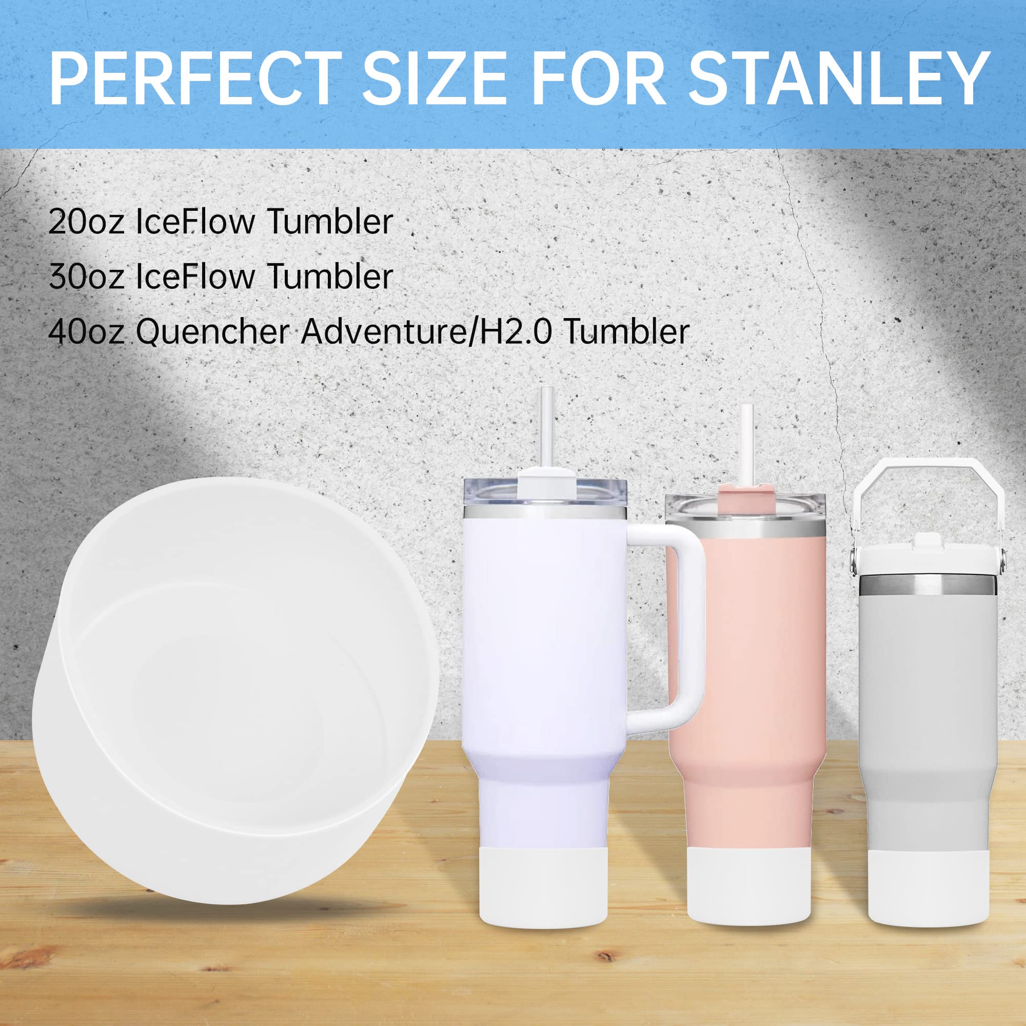 Turmaster 1Pcs Silicone Boot For Stanley 40 Oz Quencher Tumbler, Silicone Cups Sleeve For Stanley Iceflow 20Oz 30Oz, Stanley Cup