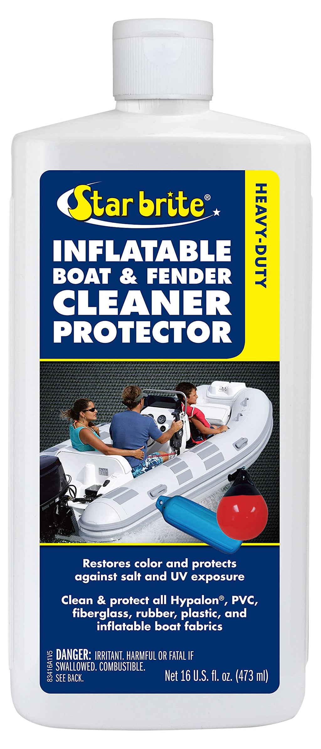 Star Brite Heavy-Duty Inflatable Boat & Fender Cleaner & Protector - Revitalize And Protect Pvc, Hypalon, Neoprene, Rubber, Plas