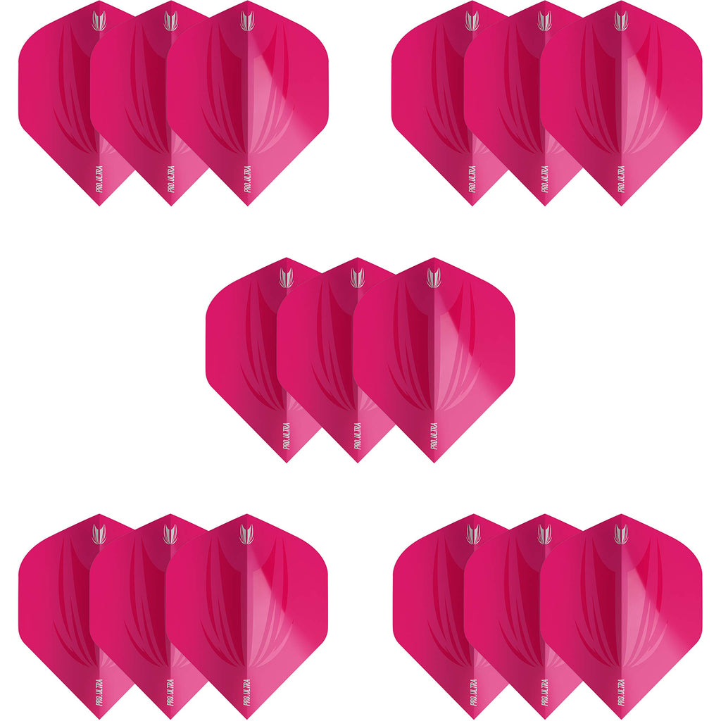 Target Darts 5 X Sets Of Id Pro Ultra Pink No2 Dart Flights - 15 In Total