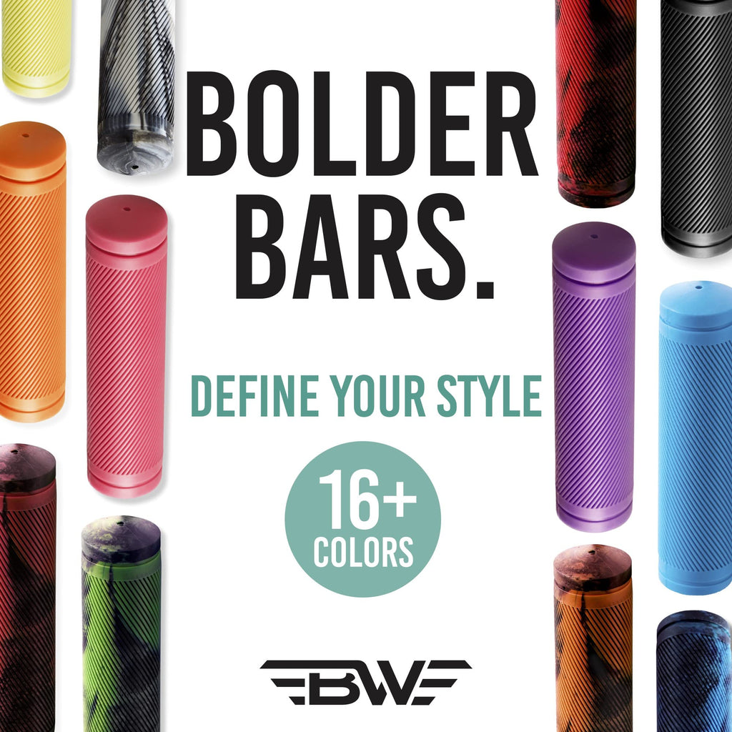 Bw Mtb Bike Grips - Comfortable And Grippy 130Mm Bicycle Handlebar Grips - Black