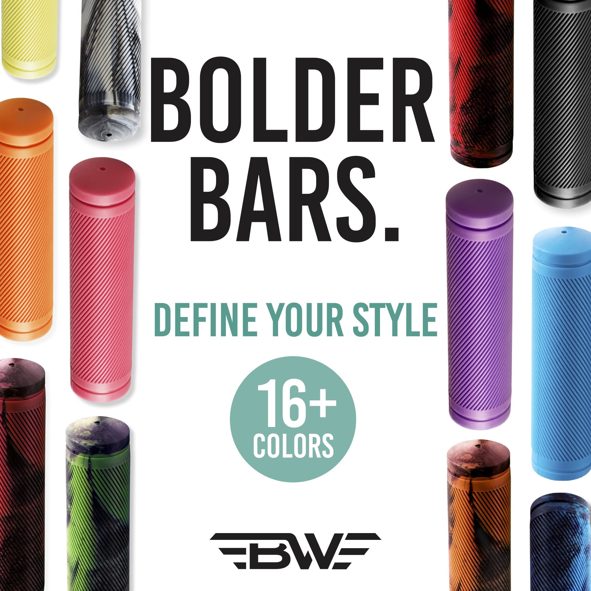 Bw Mtb Bike Grips - Comfortable And Grippy 130Mm Bicycle Handlebar Grips - Black