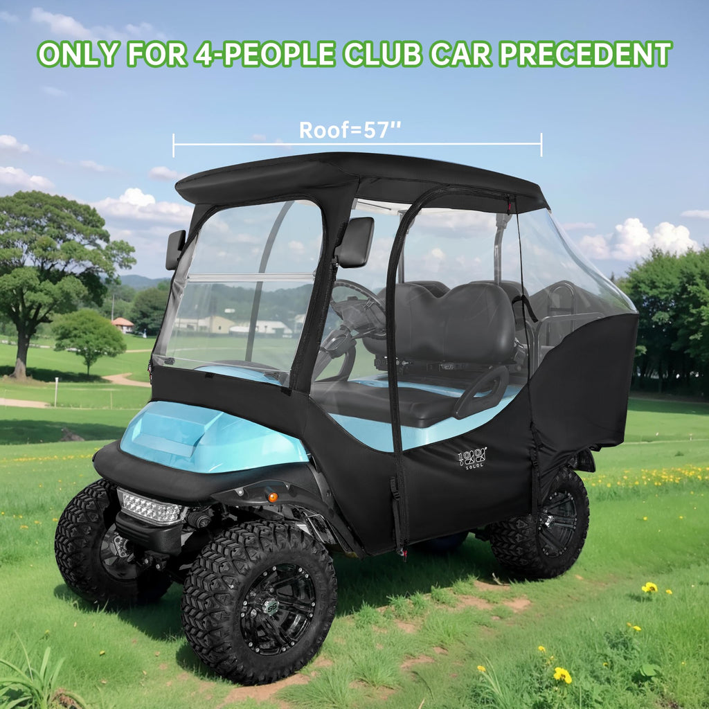 10L0L 4-Passengers Golf Cart Driving Enclosure For Club Car Precedent, Clear Window Rain Cover All Weather Waterproof Windproof