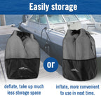 Affordura Boat Fender 4 Pack Boat Bumpers Fenders With 4 Ropes, Boat Bumpers For Pontoon Boat Fenders Inflatable (Black, 6.5 Inc