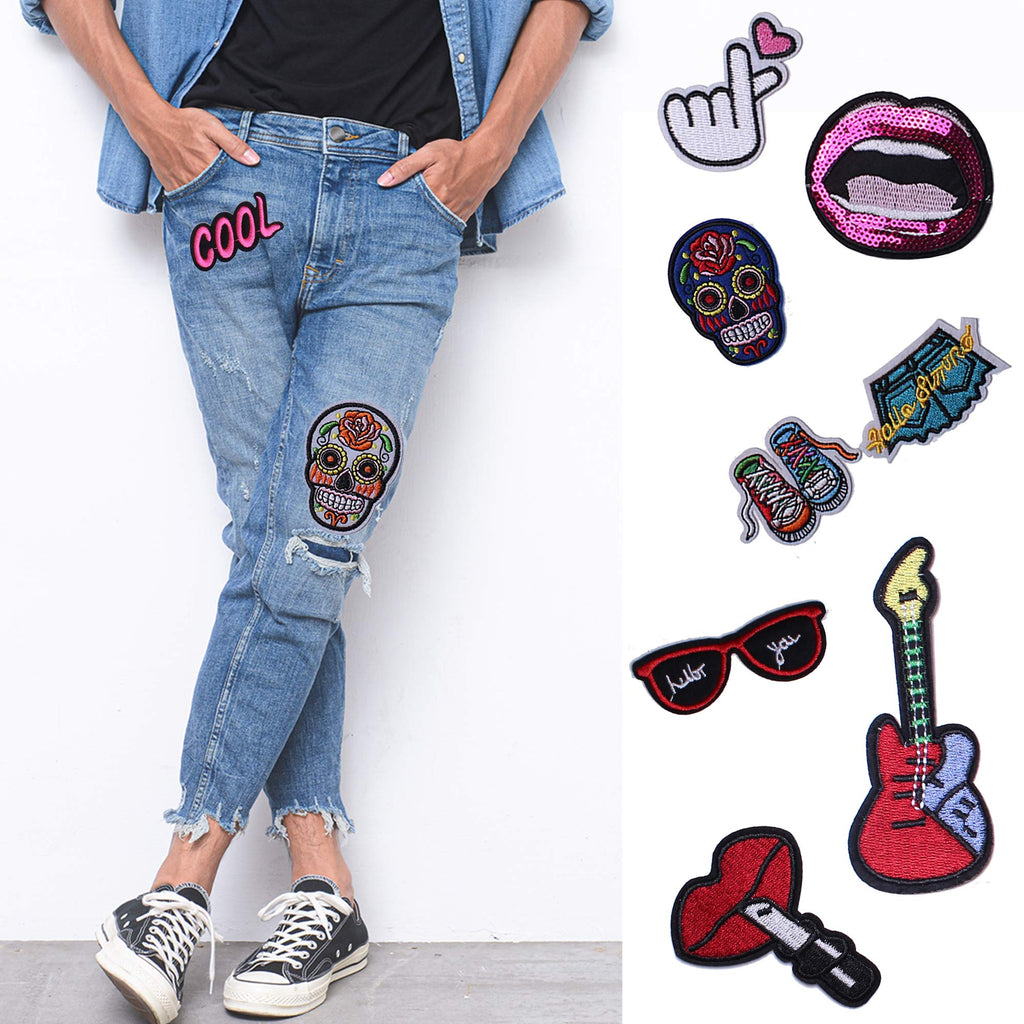 Jcarp 42Pcs Random Assorted Embroidered Iron On Patches, Cute Sewing Applique For Jackets, Hats, Backpacks, Jeans, Diy Accessori
