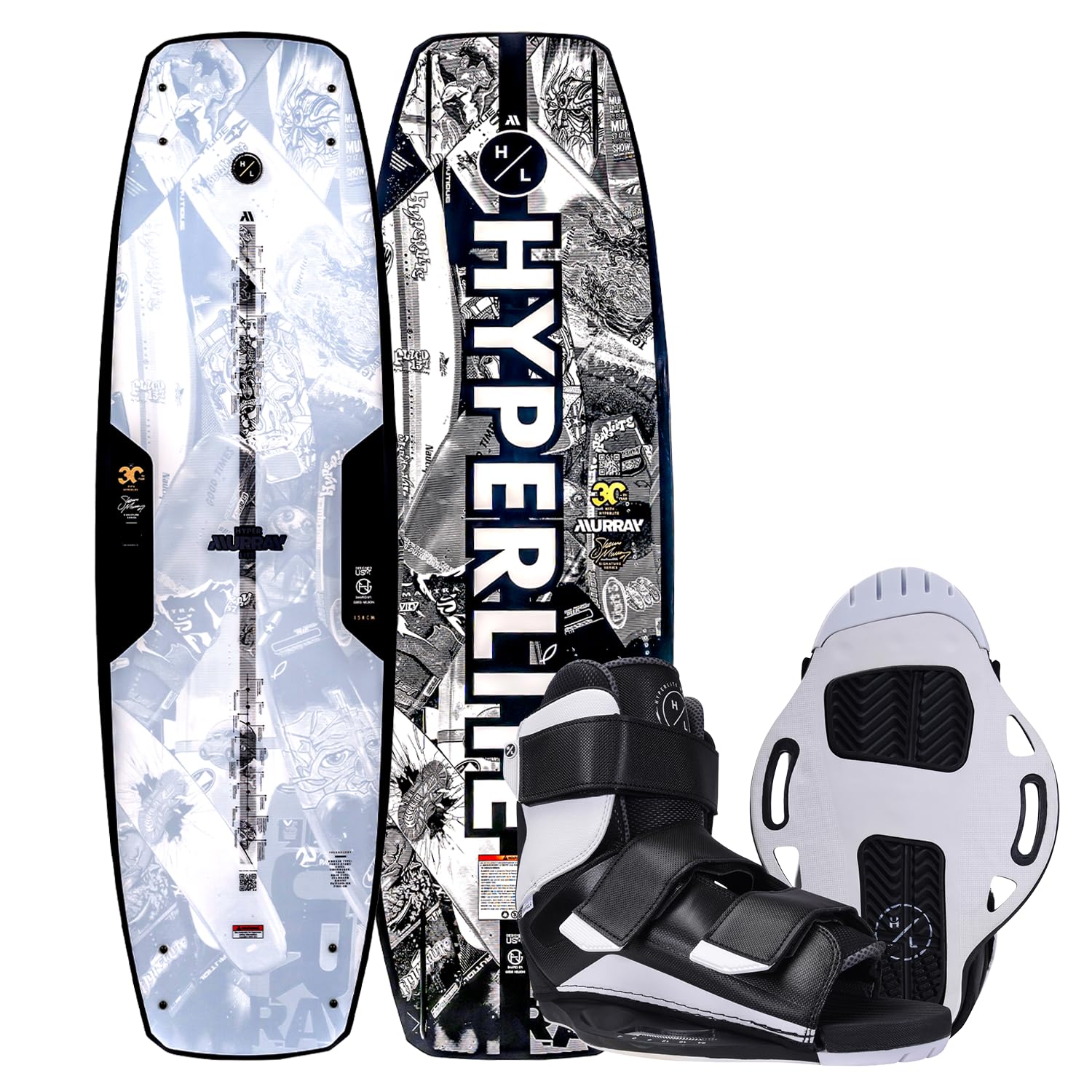 Hyperlite Murray Wakeboard Package, 134cm w/Formula Bindings, Sizes 4-8.5