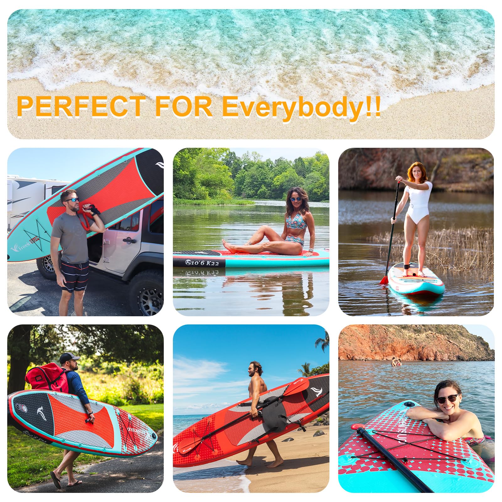 Freein Inflatable Stand Up Paddle Board ,Capacity 2-In-1 Sup/Kayak With Adjustable Seat ,Electric Pump Adapter ,Non-Slip Diamond
