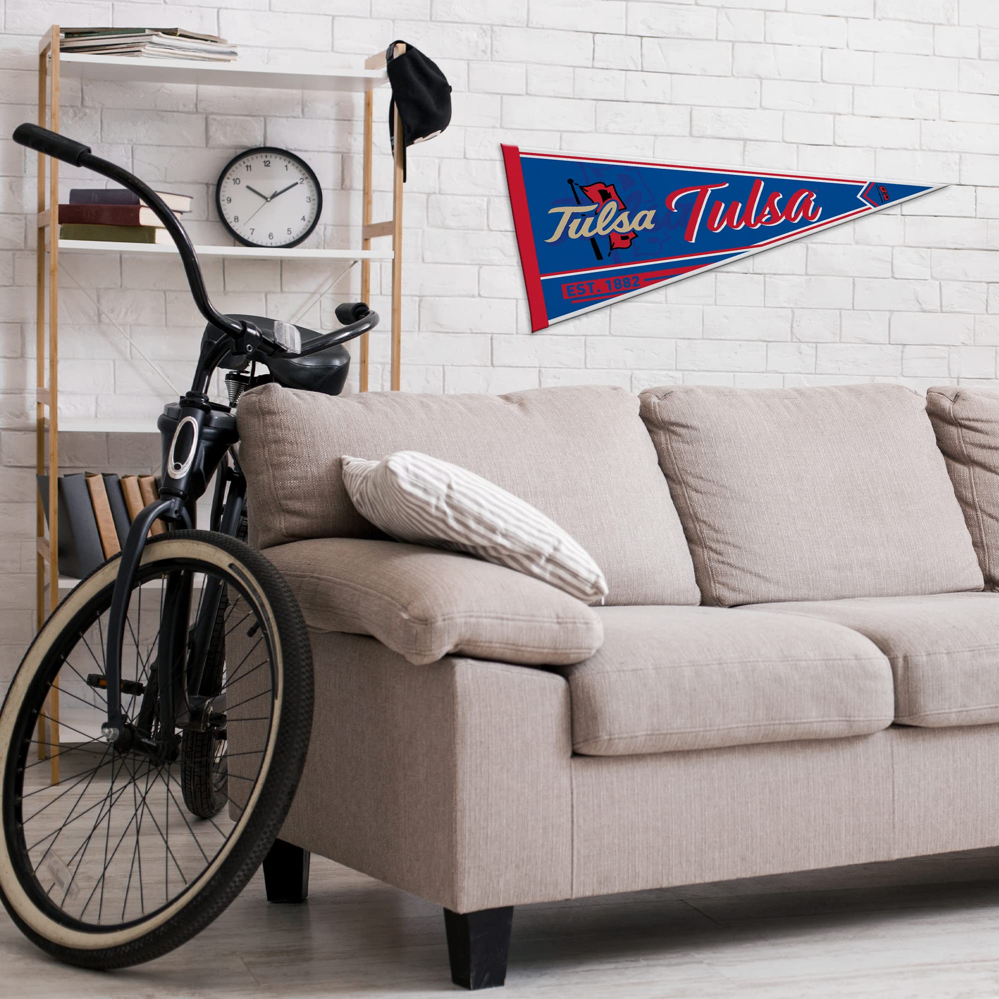 Rico Industries Ncaa Tulsa Golden Hurricane Classic 12'' X 30'' Felt Wall D  Cor Pennant - Great For Home/Bed Room/Man Cave D  C