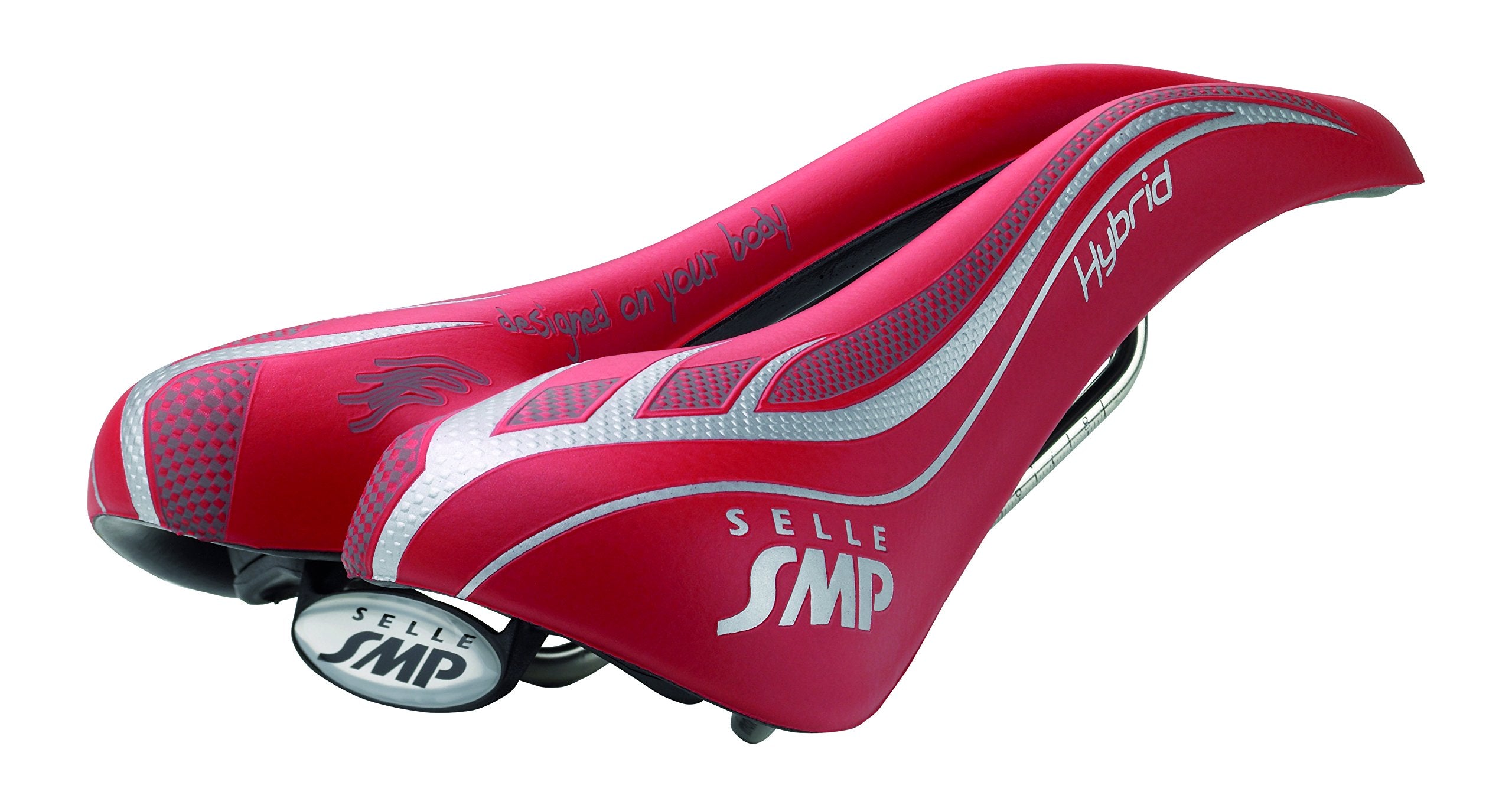 Selle Smp Unisexs Hybrid Saddle, Red, Medium