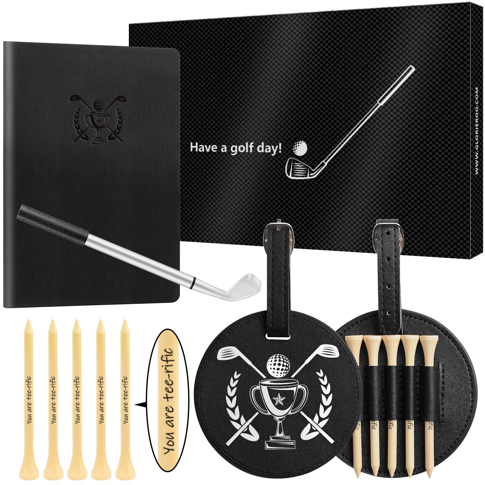 Best Funny Golf Gifts for Men Women Golfers Unique Ideas 2025 - Golf Scorecard Book Golf Bag Tag with 5 Golf Tees Golf Ballpoint