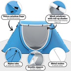 Abco Tech 2-Person Sky Blue Pop Up Portable Cabana Tent - 2 Doors, Water-Resistant, Uv Protection, Carrying Bag