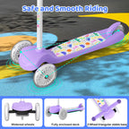 TONBUX Kids Scooter for Ages 3-8, Toddler Scooter with Light-Up Deck and Wheels, Adjustable 4-Level Height 3-Wheel Scooters for
