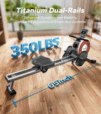 Merach Rowing Machine, Magnetic Rower Machine For Home, 16 Levels Of Quiet Resistance, Dual Slide Rail With Max 350Lb Weight Cap