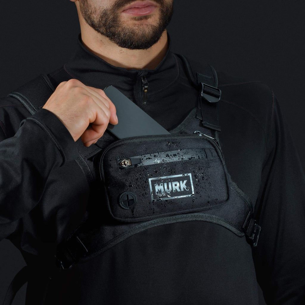 Mvrk Water Resistant Chest Pack - Minimalist Running Pack For Workouts, Running Phone Holder With Extra Storage, Lightweight Run
