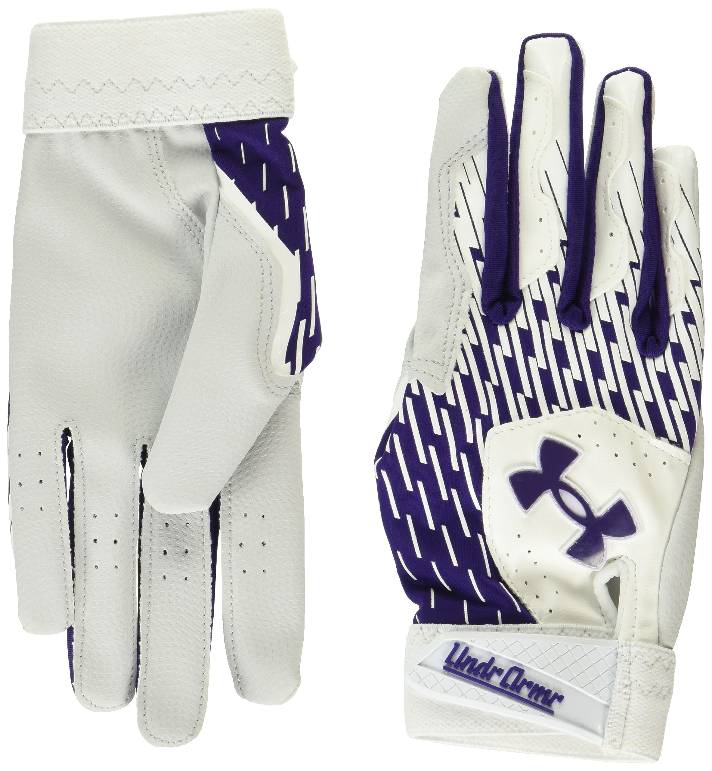 Under Armour Boys Youth Clean Up Baseball Gloves, (104) White/Purple/Purple, Medium