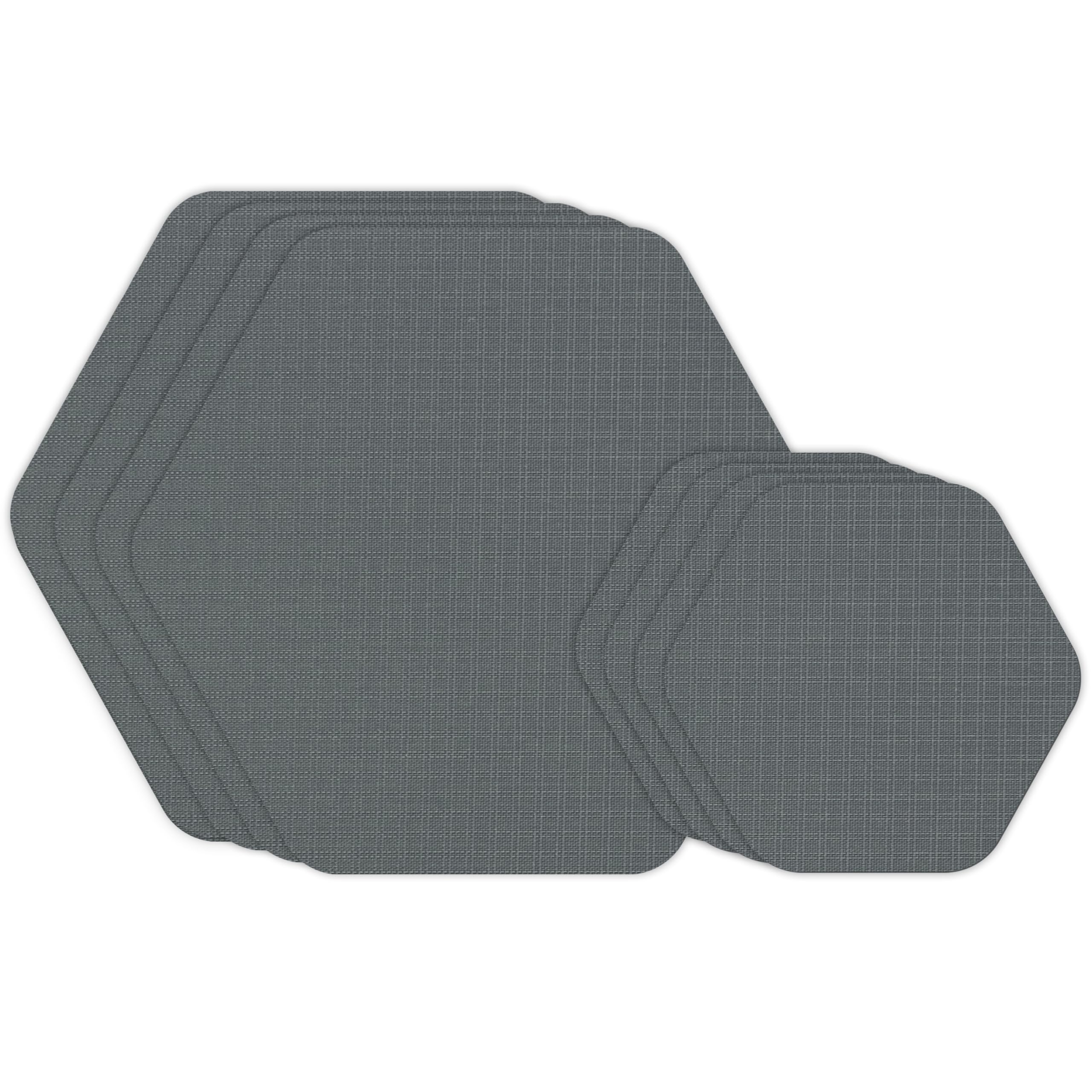 GEAR AID Tenacious Tape Hex - 2.5    & 1.5    Repair Patches (8 Patches: Four 2.5    & Four 1.5   , Gray) - Peel-and-Stick Outdo