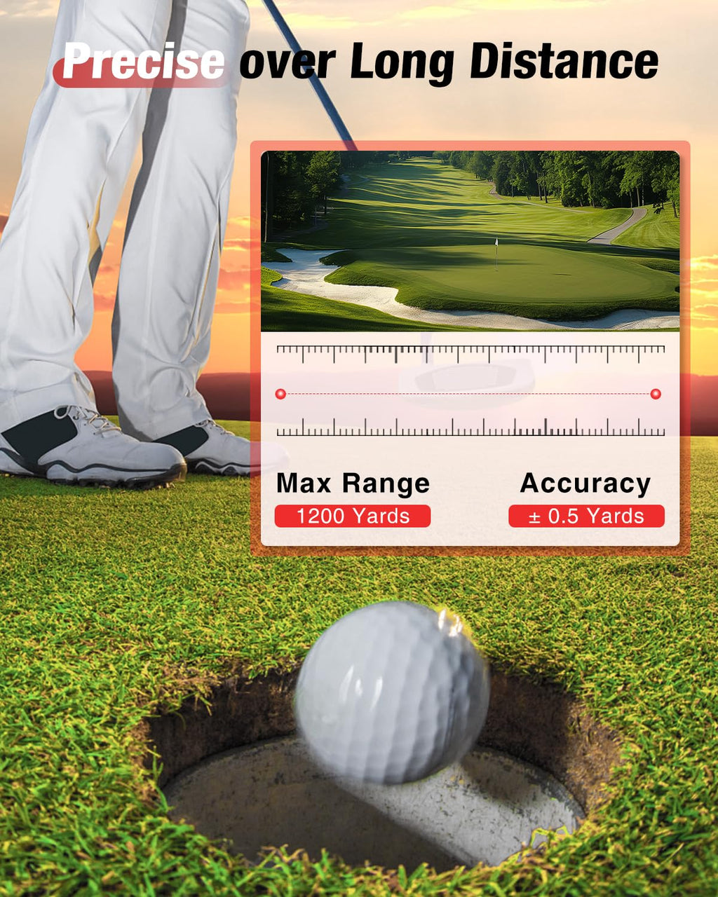 Range Finder Golf Rangefinder With Slope - 1200 Yards Laser Range Finder With Flag Lock, Vibration, 7X Magnification, Rechargeab