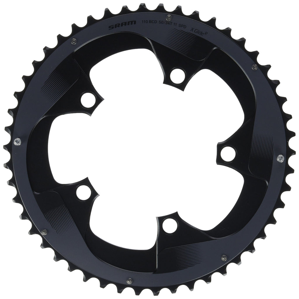 Sram Force 22 50T 110Mm Bcd Yaw Chainring Black For Hidden Or Non-Hidden Bolt Use With 34T