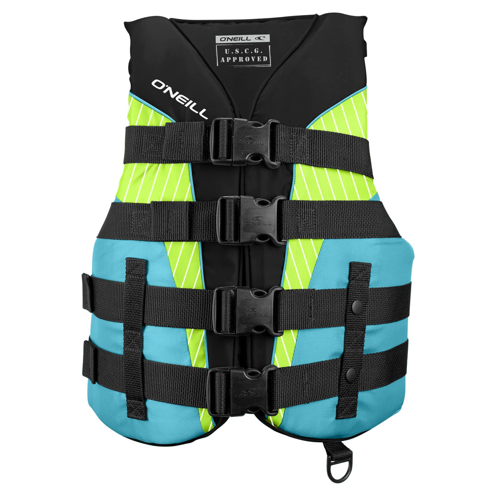 O'Neill Women'S Superlite Uscg Life Vest,Black/Turquoise/Lime:Turquoise,S