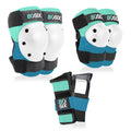 80Six Kids Multi-Sport Pad Set with Wristguards, Elbow Pads, and Knee Pads, Surf Green Teal, Small/Medium - Ages 8+