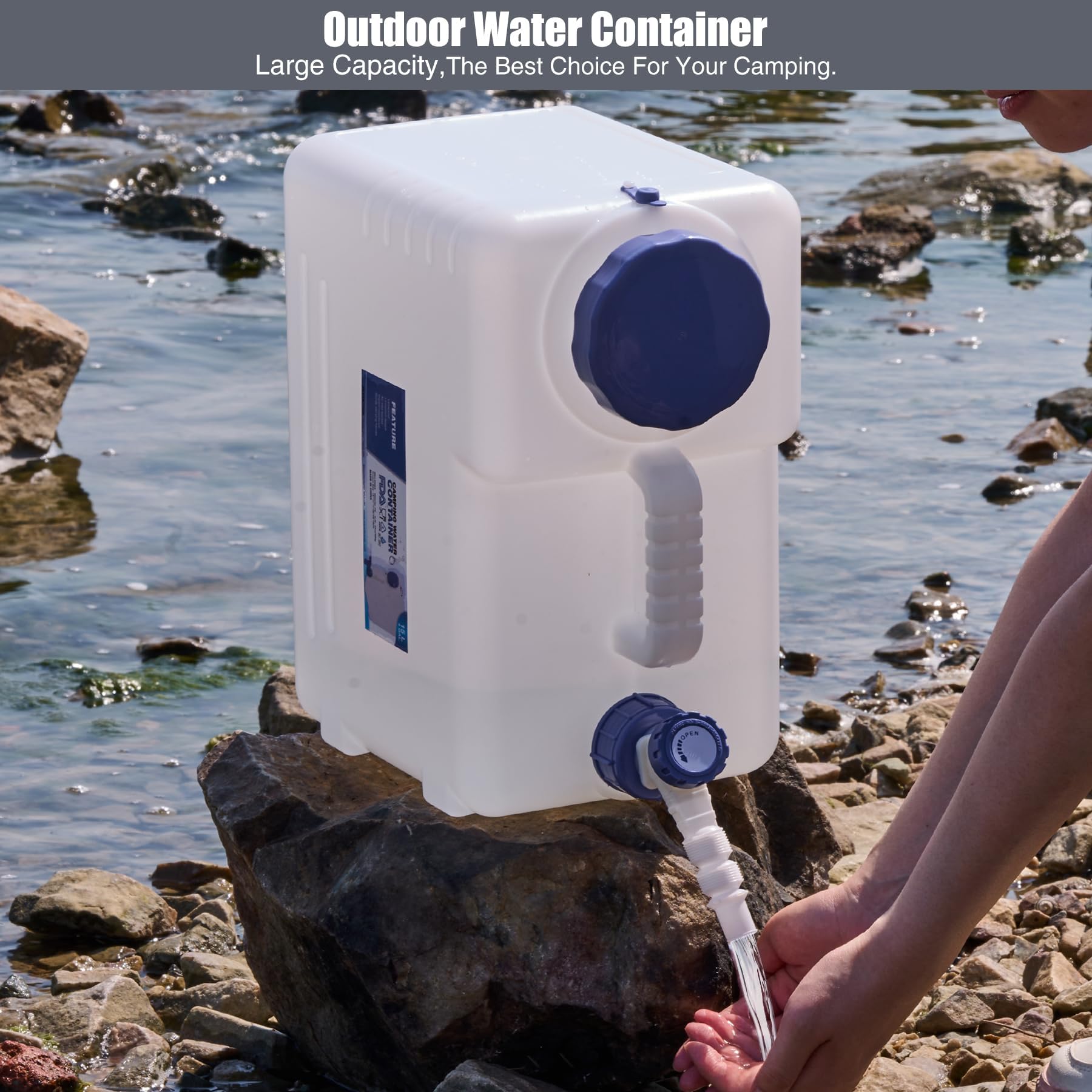 Redswing 4 Pack 4 Gallon/15L Portable Water Container With Spigot, Water Storage Carrier For Camping Outdoor Hiking, Bpa Free