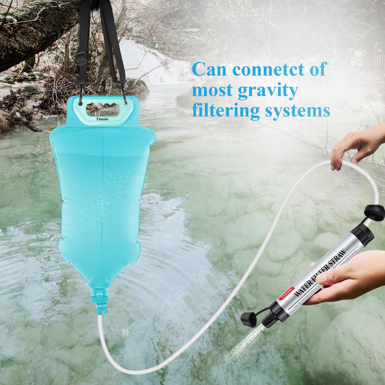 6 Pack Timain 4-Stage Filtration,High Flow Rate Water Filter Straw,Water Purifier Survival For Emergency Kits,Travel,Camping, Hi