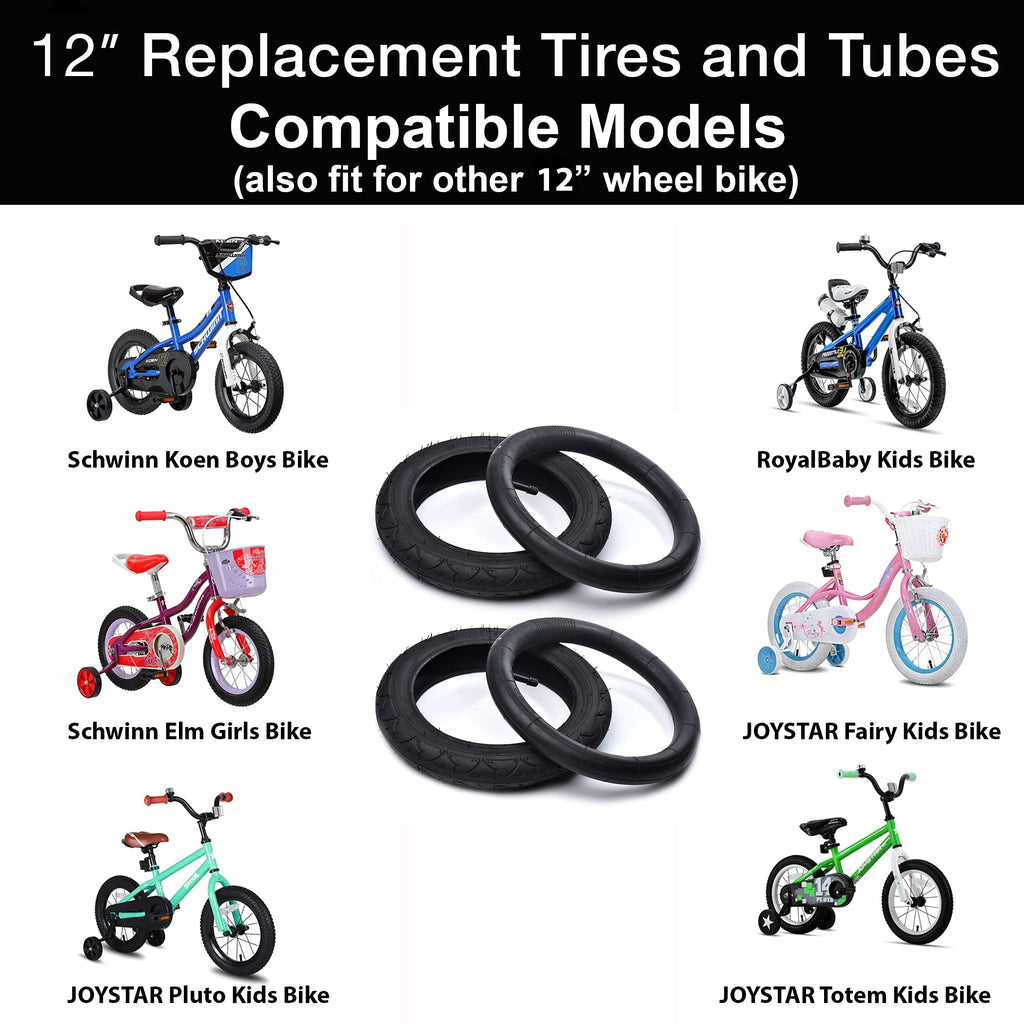 (2 Sets) 12.5    X 2.25 Kids Bike Replacement Tires And Tubes - Compatible With Most 12    Kids Bikes Like Royalbaby, Schwinn, A