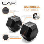 Cap Barbell Cap 100 Lb Coated Hex Dumbbell Weight, New Edition, Black, (Sdris-100)