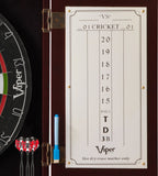 Viper By Gld Products Hudson All-In-One Dart Center: Classic Solid Wood Cabinet & Official Sisal/Bristle Dartboard Bundle: Premi
