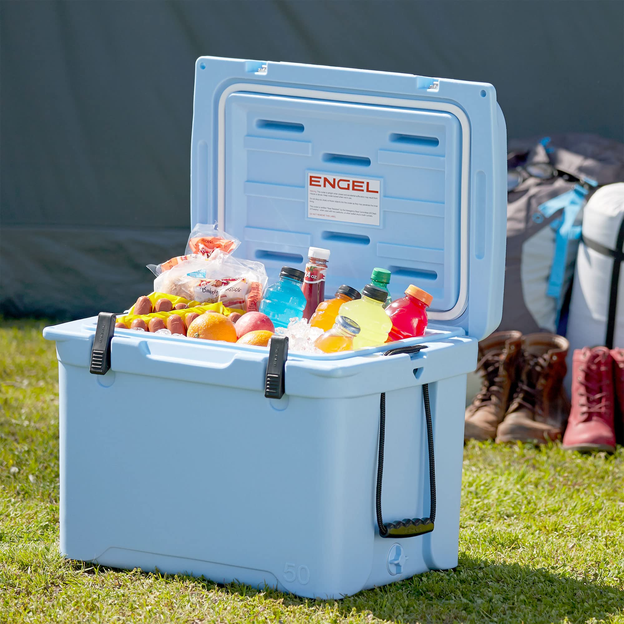 Engel Coolers Eng50 Cooler | 60 Can High Performance Durable Seamless Rotationally Molded Ice Box For Camping, Hunting, And Fish