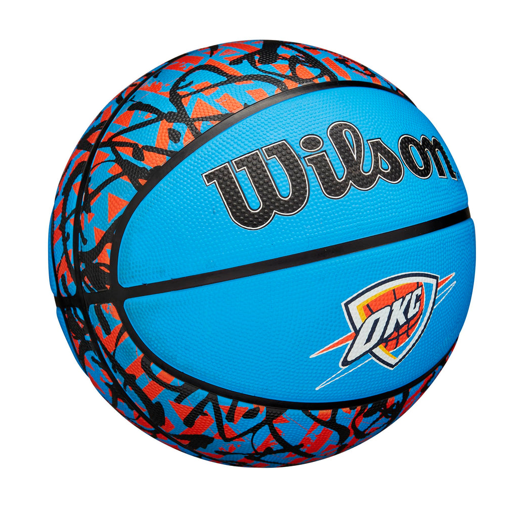 Wilson Nba Team Graffiti Basketball - Oklahoma City Thunder, Size 7-29.5''