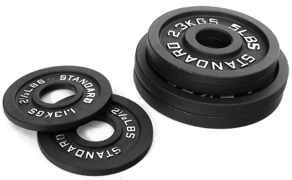 Fitvids Olympic 2-Inch Cast Iron Plate Weight Plate For Strength Training And Weightlifting, Vintage Style, 35Lb Set