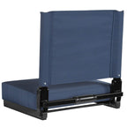 Flash Furniture Grandstand Comfort Seats By Flash - Navy Blue Stadium Chair - 2 Pack 500 Lb Rated Folding Chair - Carry Handle -