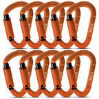 Fvw 10 Pieces Heavy Duty Climbing Carabiners, 25Kn Auto Locking Rock Climbing Carabiners Clips For Hammocks, Swing, Locking Dog 