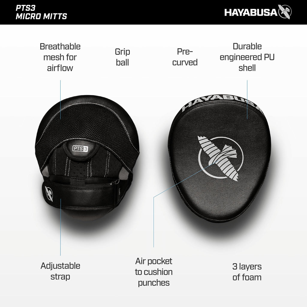 Hayabusa Pts 3 Focus Mitts Pair - Black, Micro