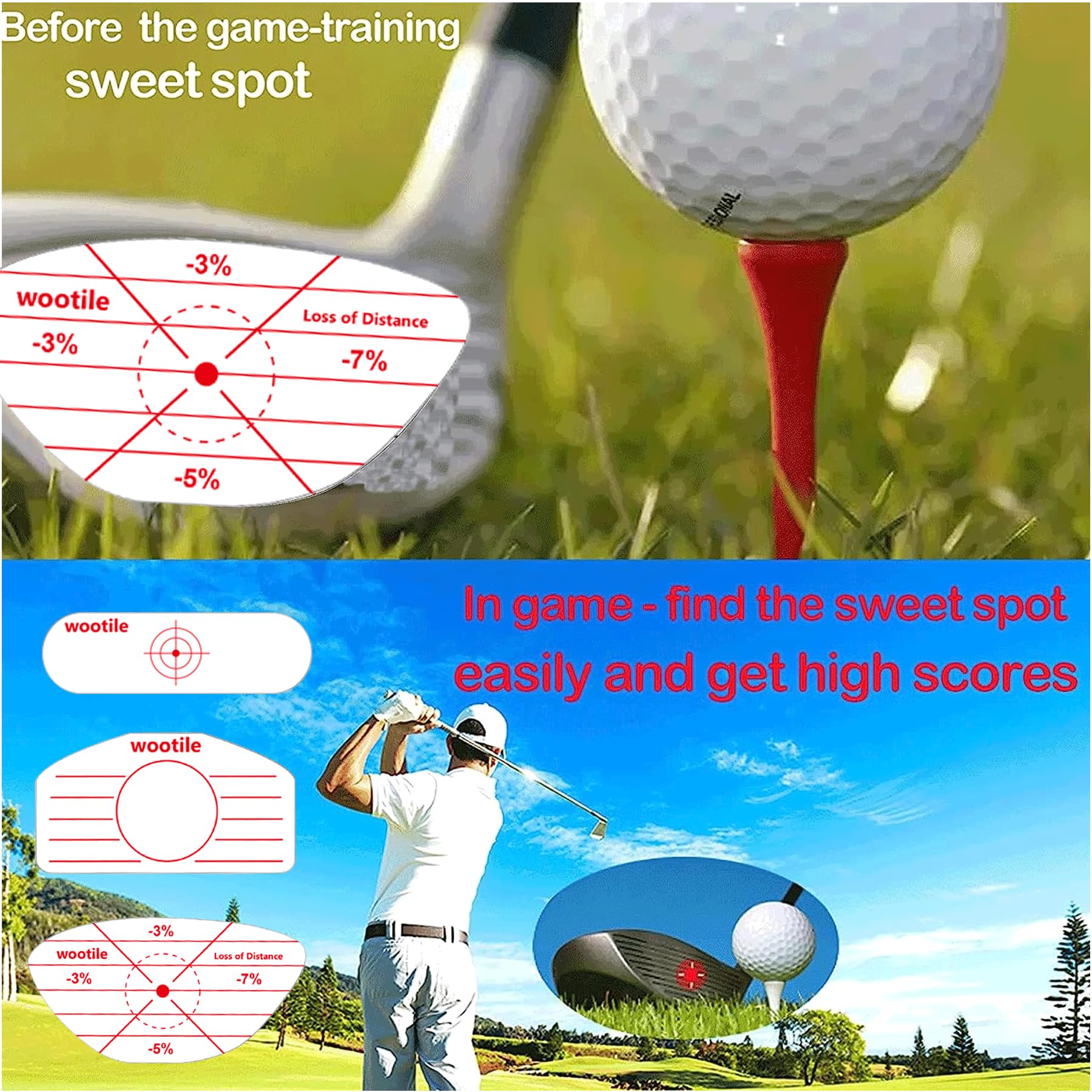 Golf Driver Impact Tape Labels 180Pcs Golf Impact Stickers Golf Clubs Labels For Swing Training Irons And Woods Iron Ball Hittin