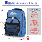 Blue Coolers Blue Seventy-Two  72 Hour Emergency Backpack Survival Kit For 1 Person  Survival Kit For Wildfires, Earthquakes, To